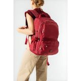 Baginn Unisex Okul Çantası Lise Ortaokul Üniversite Sırt Çantası 43*30 cm Klinkır Hafif Kumaş Çok Cepli 2h - Bordo