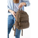 Baginn Vegan Deri Kadın Sırt Çantası Günlük Kullanıma Uygun Çok Cepli Yıkama Suni Deri 30*25 cm - 30 x 25 cm - Vizon