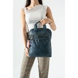 Baginn Vegan Deri Kadın Sırt Çantası Laptop-Evrak Sırt Çantası 33*25 cm Işıklı Charm Hediyeli - 33 x 25 cm - Mavi