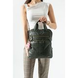 Baginn Vegan Deri Kadın Sırt Çantası Laptop-Evrak Sırt Çantası 33*25 cm Işıklı Charm Hediyeli - 33 x 25 cm - Yeşil