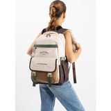 Baginn Ventis Unisex Lise Ortaokul Sırt Çantası Okul Çantası 43*30 cm Su Geçirmez Kumaş Çok Cepli Vnt5-I - Bej