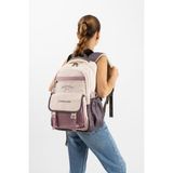 Baginn Ventis Unisex Lise Ortaokul Sırt Çantası Okul Çantası 43*30 cm Su Geçirmez Kumaş Çok Cepli Vnt5-I - Pudra