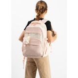 Baginn Ventis Unisex Maskotlu Okul Çantası Lise Ortaokul Sırt Çantası 43*30 cm Çok Cepli Vnt5-J - Pembe