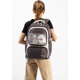Baginn Ventis Unisex Maskotlu Okul Çantası Ortaokul Lise Sırt Çantası 43*30 cm Su Geçirmez Kumaş Vnt1-G - Kahverengi