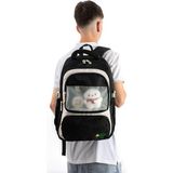 Baginn Ventis Unisex Maskotlu Okul Çantası Ortaokul Lise Sırt Çantası 43*30 cm Su Geçirmez Kumaş Vnt1-G - Siyah