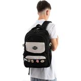 Baginn Ventis Unisex Okul Çantası Lise Ortaokul Sırt Çantası 43*30 cm Su Geçirmez Kumaş Çok Cepli Vnt1-B - Siyah