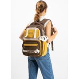 Baginn Ventis Unisex Okul Çantası Lise Ortaokul Sırt Çantası 43*30 cm Su Geçirmez Kumaş Çok Cepli Vnt5-F - Kahverengi