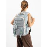 Baginn Ventis Unisex Okul Çantası Ortaokul Lise Cüzdanlı Sırt Çantası 43*30 cm Su Geçirmez Kumaş Vnt5-E - Mavi