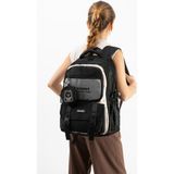 Baginn Ventis Unisex Okul Çantası Ortaokul Lise Cüzdanlı Sırt Çantası 43*30 cm Su Geçirmez Kumaş Vnt5-E - Siyah