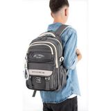 Baginn Ventis Unisex Okul Çantası Ortaokul Lise Sırt Çantası 43*30 cm Su Geçirmez Kumaş Çok Cepli Vnt1-C - Gri