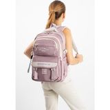 Baginn Ventis Unisex Okul Çantası Ortaokul Lise Sırt Çantası 43*30 cm Su Geçirmez Kumaş Çok Cepli Vnt1-C - Pembe
