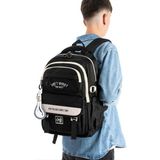 Baginn Ventis Unisex Okul Çantası Ortaokul Lise Sırt Çantası 43*30 cm Su Geçirmez Kumaş Çok Cepli Vnt1-C - Siyah