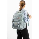 Baginn Ventis Unisex Okul Çantası Ortaokul Lise Sırt Çantası 43*30 cm Su Geçirmez Kumaş Çok Cepli Vnt5-D - Mavi