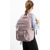 Baginn Ventis Unisex Okul Çantası Ortaokul Lise Sırt Çantası 43*30 cm Su Geçirmez Kumaş Çok Cepli Vnt5-D - Pembe