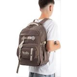 Baginn Ventis Unisex Okul Çantası Ortaokul Lise Sırt Çantası 43*30 cm Su Geçirmez Kumaş Çok Cepli Vnt5-D - Vizon