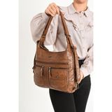 Baginn Y.S.Deri Deri Kadın Omuz Çantası Sırt Çantası Fonksiyonel Kullanım 23*30 Cm Vegan Suni Deri (Taba)