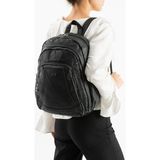 Baginn Y.s.deri Kadın Sırt Çantası 33*23 cm Vegan Deri Yıkama Suni Deri Yumuşak Doku Günlük Çanta - 33 x 23 cm - Siyah
