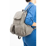 Baginn Y.s.deri Kadın Sırt Çantası Çok Cepli Günlük Kullanıma Uygun 35*25 cm Vegan Deri Yıkama Suni Deri - Gri
