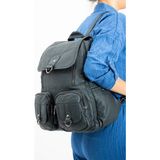 Baginn Y.s.deri Kadın Sırt Çantası Çok Cepli Günlük Kullanıma Uygun 35*25 cm Vegan Deri Yıkama Suni Deri - Petrol