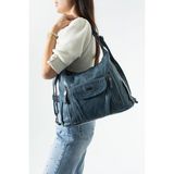 Baginn Y.s.deri Kadın Sırt Çantası Fonksiyonel Kullanım Ister Omuz Ister Çapraz Askılı Çanta 28*28 cm - 28 x 28 cm - Mavi