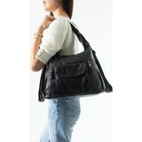 Baginn Y.s.deri Kadın Sırt Çantası Fonksiyonel Kullanım Ister Omuz Ister Çapraz Askılı Çanta 28*28 cm - 28 x 28 cm - Siyah