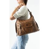 Baginn Y.s.deri Kadın Sırt Çantası Fonksiyonel Kullanım Ister Omuz Ister Çapraz Askılı Çanta 28*28 cm - 28 x 28 cm - Taba