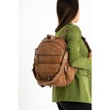 Baginn Y.s.deri Kadın Sırt Çantası Fonksiyonel Kullanım Omuz Çapraz Askılı Bayan Sırt Çantası 35*25 cm - Taba