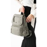 Baginn Y.s.deri Kadın Sırt Çantası Günlük Kullanıma Uygun Çok Cepli Yıkama Suni Deri 30*25 cm Vegan Çanta - 30 x 25 cm - Gri