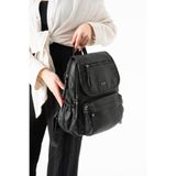 Baginn Y.S.Deri Kadın Sırt Çantası Günlük Kullanıma Uygun Çok Cepli Yıkama Suni Deri 30*25 Cm Vegan Çanta
