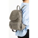 Baginn Y. S.Deri Kadın Sırt Çantası Troklu Model Çok Cepli Günlük Kullanım Için Ideal 30*25 Cm - 30 x 25 cm - Gri