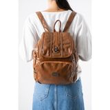 Baginn Y.s.deri Kadın Sırt Çantası Vegan Deri Bayan Sırt Çantası 30*20 cm Yumuşak Doku Çok Cepli - 30 x 20 cm - Taba