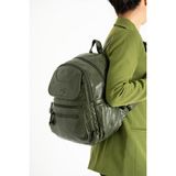 Baginn Y.s.deri Orta Boy Kadın Sırt Çantası Vegan Deri Bayan Çantası 30*25 cm Çok Cepli Yumuşak Doku - 30 x 25 cm - Yeşil