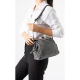Baginn Y.suni Deri Kadın Postacı Burslu Çanta 24*20 cm Vegan Deri Bayan Çapraz Askılı Omuz Çantası - 24 x 20 cm - Gri