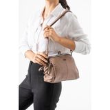 Baginn Y.suni Deri Kadın Postacı Burslu Çanta 24*20 cm Vegan Deri Bayan Çapraz Askılı Omuz Çantası - 24 x 20 cm - Pudra