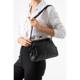 Baginn Y.suni Deri Kadın Postacı Burslu Çanta 24*20 cm Vegan Deri Bayan Çapraz Askılı Omuz Çantası - 24 x 20 cm - Siyah