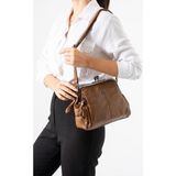 Baginn Y.suni Deri Kadın Postacı Burslu Çanta 24*20 cm Vegan Deri Bayan Çapraz Askılı Omuz Çantası - 24 x 20 cm - Taba