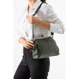Baginn Y.suni Deri Kadın Postacı Burslu Çanta 24*20 cm Vegan Deri Bayan Çapraz Askılı Omuz Çantası - 24 x 20 cm - Yeşil