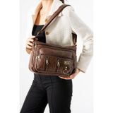 Baginn Y.Suni Deri Kadın Postacı Çanta Çok Cepli 30*20 Cm Vegan Deri Bayan Çapraz Askılı Omuz Çantası