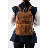 Baginn Y.suni Deri Kadın Sırt Çantası Vegan Deri Bayan Sırt Çantası 30*20 cm Yumuşak Doku Çok Cepli - 30 x 20 cm - Taba