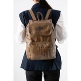 Baginn Y.suni Deri Kadın Sırt Çantası Vegan Deri Bayan Sırt Çantası 30*20 cm Yumuşak Doku Çok Cepli - 30 x 20 cm - Vizon