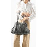 Baginn Yıkama S.deri Kadın Omuz Çantası Vegan Deri Çok Cepli Çapraz Askılı Kol Çantası 33*27 cm Suni Deri - 33 x 27 cm - Gri