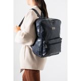 Baginn Yıkama S. Deri Kadın Sırt Çantası Vegan Deri Bayan Sırt Çantası 30*20 cm Yumuşak Doku Çok Cepli - 30 x 20 cm - Lacivert