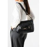Baginn Yıkama Suni Deri Kadın Postacı Çanta Çok Cepli 30*20 cm Vegan Deri Bayan Çapraz Askılı Omuz Çantası - 30 x 20 cm - Siyah