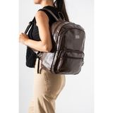Baginn Yıkama Suni Deri Kadın Sırt Çantası Vegan Deri Bayan Sırt Çantası 30*20 cm Yumuşak Doku Çok Cepli - 30 x 20 cm - Kahverengi