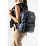 Baginn Yıkama Suni Deri Kadın Sırt Çantası Vegan Deri Bayan Sırt Çantası 30*20 cm Yumuşak Doku Çok Cepli - 30 x 20 cm - Lacivert