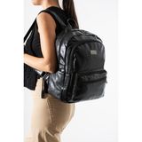 Baginn Yıkama Suni Deri Kadın Sırt Çantası Vegan Deri Bayan Sırt Çantası 30*20 cm Yumuşak Doku Çok Cepli - 30 x 20 cm - Siyah