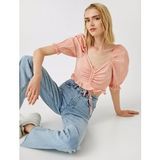 Baglama Detayli Crop Bluz