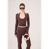 Bağlamalı Crop Kesim Ellen Bolero Kahve