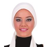 Bağlamalı Krem Hazır Türban Tesettür Bone Kadın