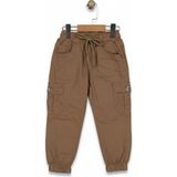 Baglan Erkek Çocuk Kanvas Kargo Cepli Paça Lastikli Pantolon BGL-ST05216 - Camel - 13 Yaş